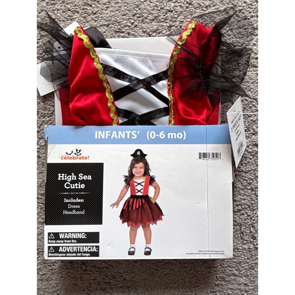 Celebrate Infant Costume High Sea Cutie Size 0-6 Months Dress & Headband